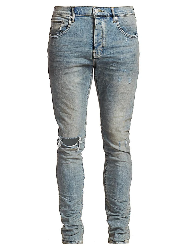 Distressed Stretch-Skinny Jeans