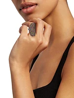 Black Rhodium-Plated & Tourmaline Ring