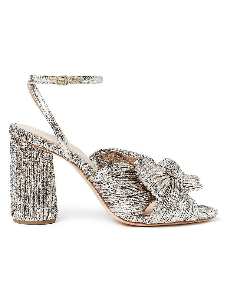 Camellia Knotted Lamé Sandals