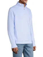 Perth Loop Terry Sugar Stripe Quarter-Zip Sweatshirt