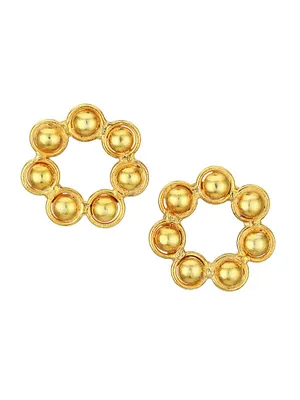 Daisy 22K Goldplated Circle Stud Earrings