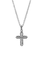 Classic Chain Sterling Silver Cross Pendant Necklace