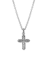 Classic Chain Sterling Silver Cross Pendant Necklace