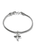Classic Chain Sterling Silver Cross Charm Mini-Chain Bracelet