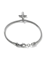 Classic Chain Sterling Silver Cross Charm Mini-Chain Bracelet