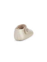Baby's Scallop Leather Mary Jane Flats