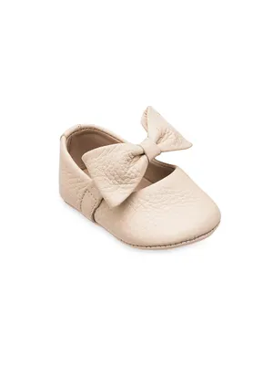 Baby Girl's Leather Bow Ballerina Shoes