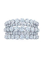 Lyrc 18K White Gold & Diamond 5-Row Ring