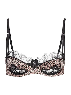 Lace & Animal Print Balconette Bra