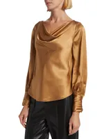 Taylee Cowlneck Silk Blouse