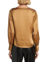 Taylee Cowlneck Silk Blouse