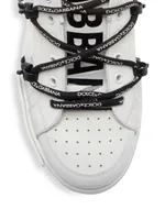 Portofino Logo Strap Leather Sneakers