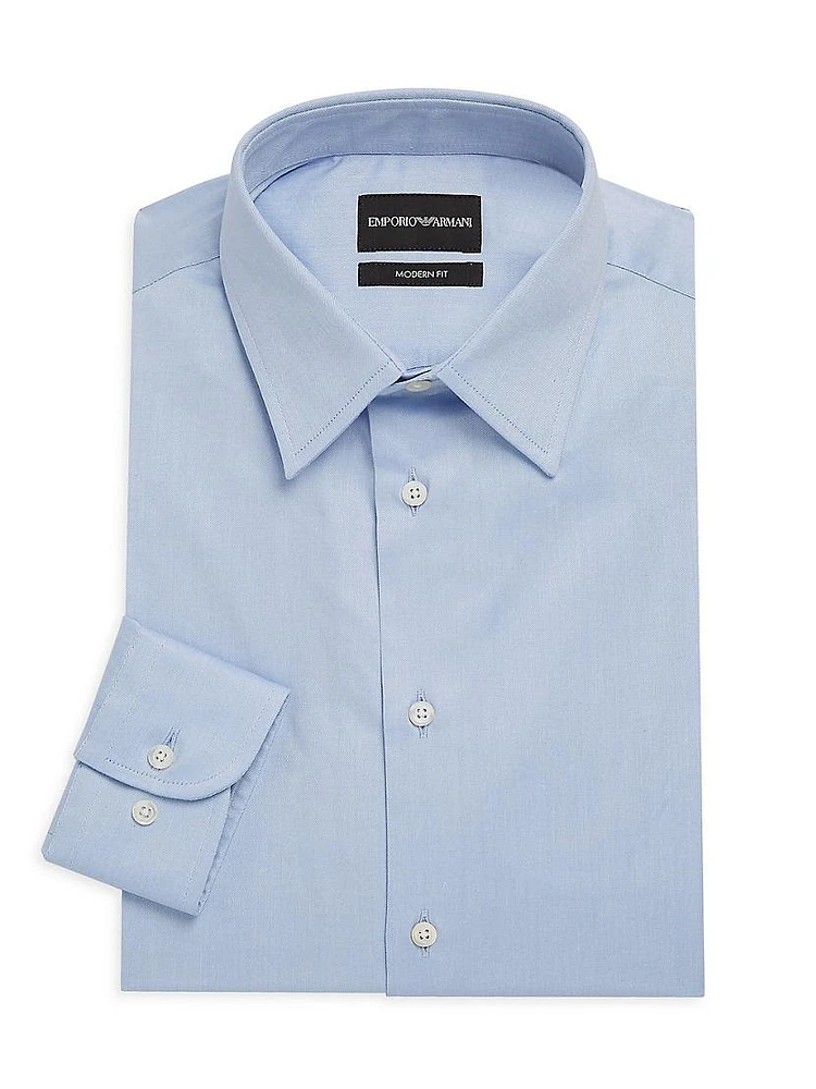 Modern-Fit Solid Dress Shirt