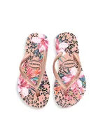 Baby's, Little Girl's & Slim Animal Floral Flip Flops