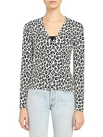 Leopard Print V-Neck Cardigan