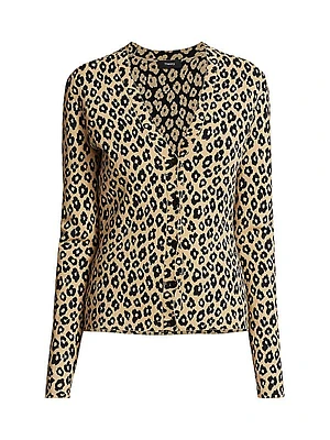 Leopard Print V-Neck Cardigan