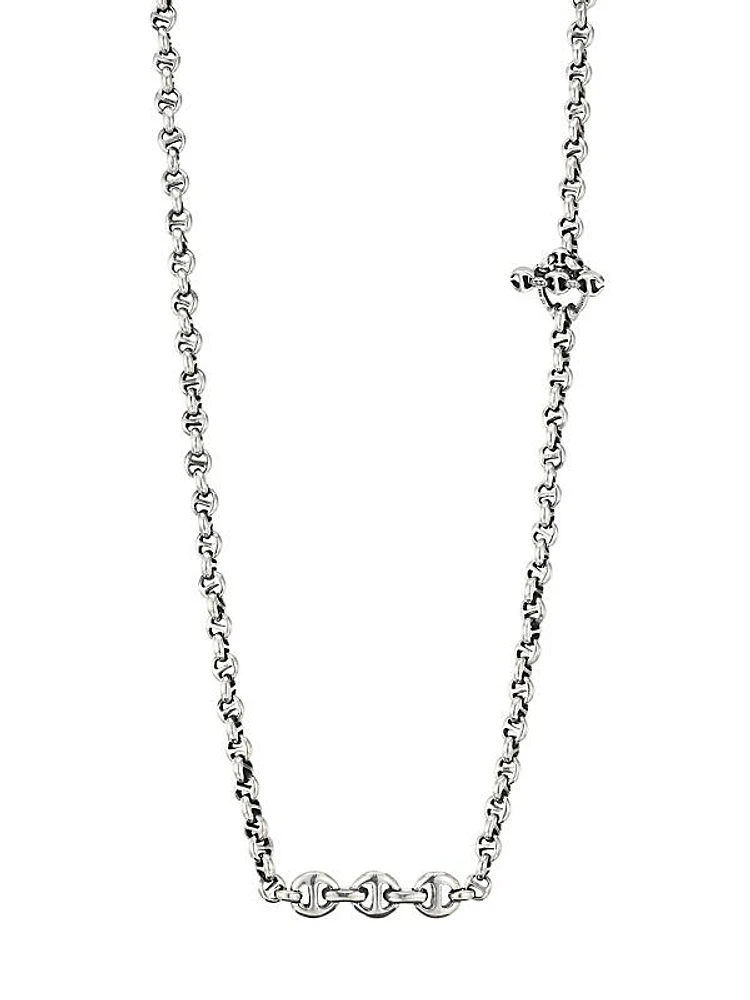 Open-Link 5MM Sterling Silver & Diamond Necklace