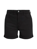 Mid-Rise Denim Rolled Shorts