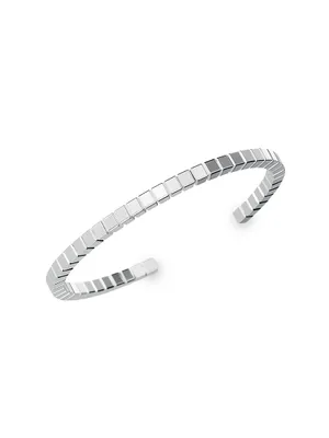 Ice Cube White Gold Bangle