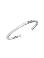 Ice Cube White Gold Bangle