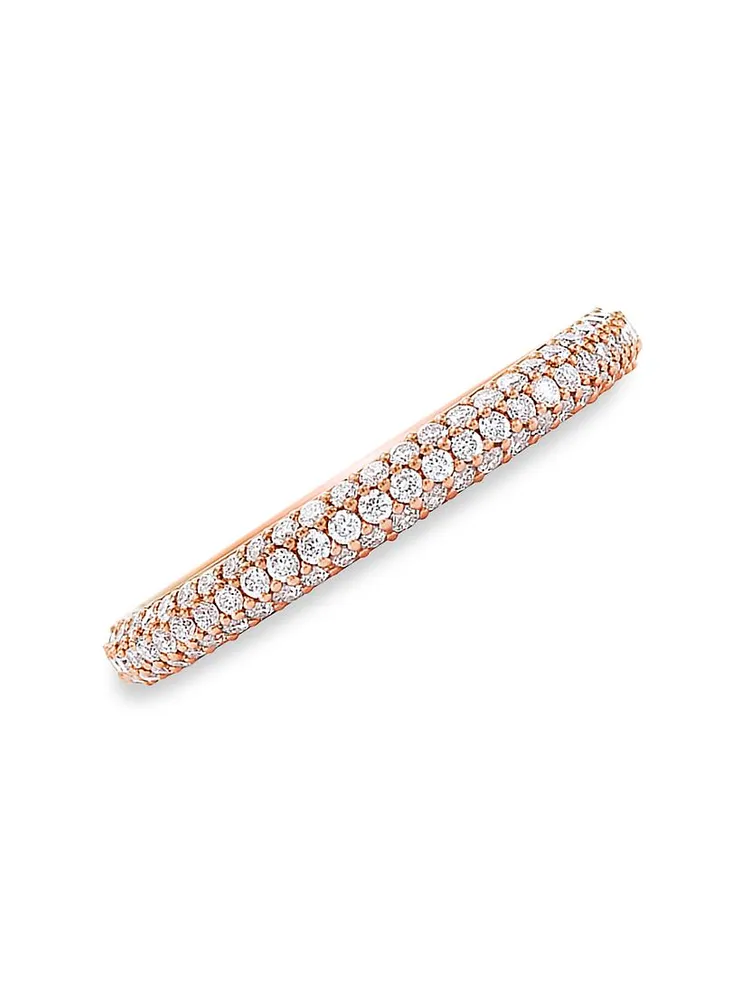 Moonlight 18K Rose Gold & Diamond Pavé Slim Ring