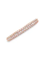 Moonlight 18K Rose Gold & Diamond Pavé Slim Ring