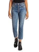 Riley Mid-Rise Straight-Leg Ankle Jeans