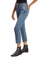 Riley Mid-Rise Straight-Leg Ankle Jeans