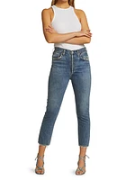 Riley Mid-Rise Straight-Leg Ankle Jeans