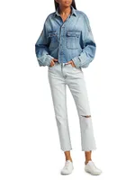 Cropped Denim Shirt