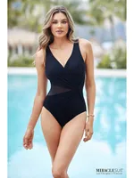 Illusion Circe V-Neck One-Piece Swimsuit