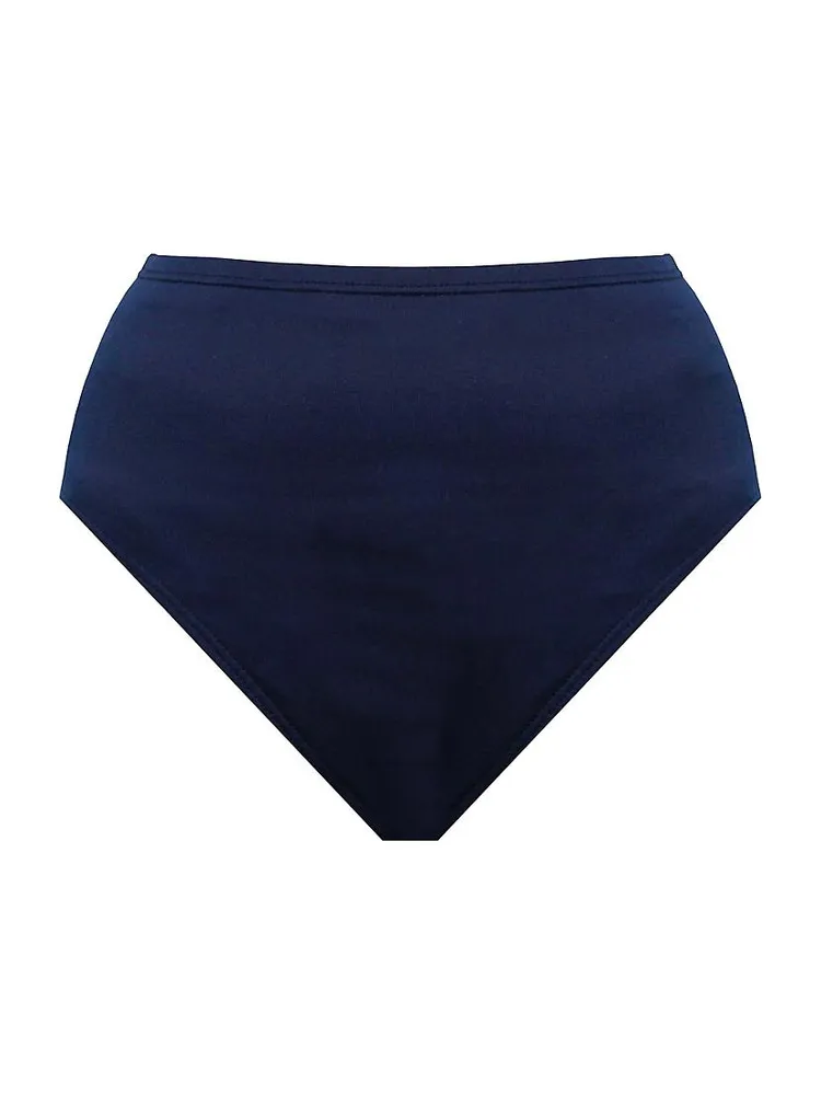 Solid Basic High-Waist Bikini Bottom