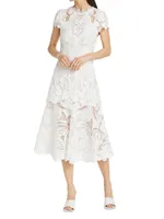 Laura Guipure Lace Midi-Dress