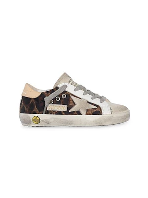 Baby's, Little Girl's & Girl's Leather Leopard-Print Superstar Sneakers