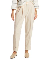 Linen Blend Tailored Pants