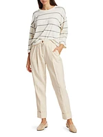 Linen Blend Tailored Pants