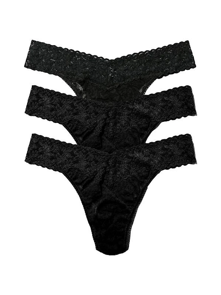 3-Pack Signature Lace Original Rise Thongs