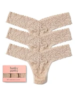 3-Pack Lace Low-Rise Thongs