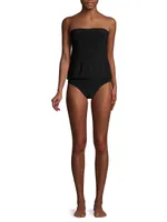 Strapless Babydoll One-Piece Swimsuit