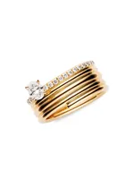 Blast 18K Rose Gold & Diamond Ring