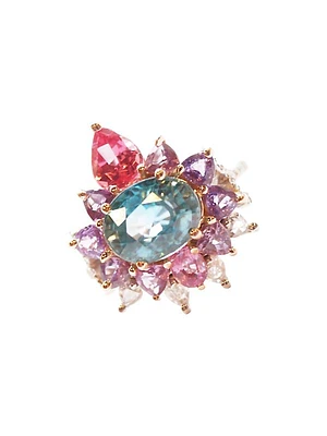 Arnez 18K Rose Gold, Platinum & Multi-Stone Cluster Ring