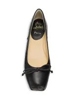 Mamadrague Square-Toe Leather Ballet Flats