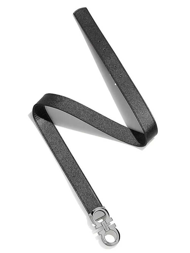 Gancini Adjustable Cut-to-Size Reversible Leather Belt