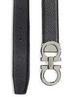 Double Gancini Buckle Adjustable Cut-to-Size Reversible Belt