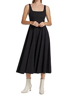 Wells Cotton Poplin A-Line Midi-Dress