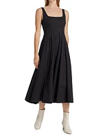 Wells Cotton Poplin A-Line Midi-Dress