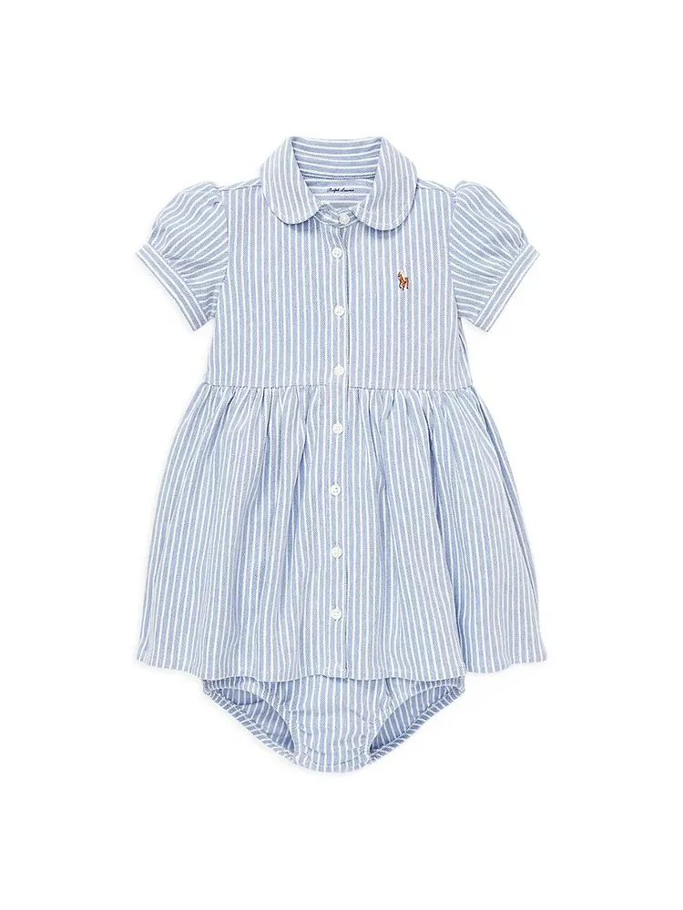 Baby Girl's 2-Piece Oxford Shirtdress & Bloomers Set