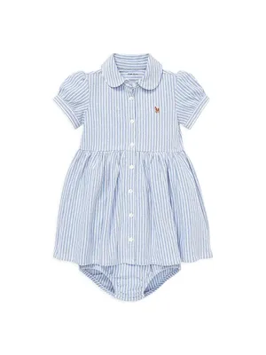 Baby Girl's 2-Piece Oxford Shirtdress & Bloomers Set