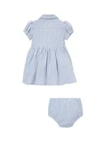 Baby Girl's 2-Piece Oxford Shirtdress & Bloomers Set