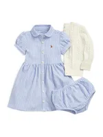 Baby Girl's 2-Piece Oxford Shirtdress & Bloomers Set